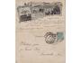 Mutěnice 1902 okénková pohlednice dlouhá adresa prošlá pošto