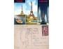 Paříž, Eifelova věž, okénková pohlednice se známkou 1966 Krá