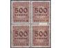 Německo Reich 1923 Inflace 500 tisíc,  Michel č.313 ** 4-blo
