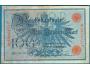 Německo 100 marek 7.2.1908 podtisk D série F červená pečeť
