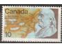 Kanada 1976 Benjamin Franklin, mapa - jezera mezi Kanadou a
