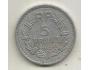 Francie 5 franků, 1945 hliník / šedá barva/ Bez značky minco