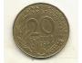 Francie 20 centimů, 1993 Zarovnání mincí (180°) (n3)