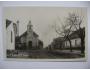 Chrášťany (Rakovník) náves a kostel - fotopohled cca 1935