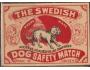 Švédsko 1930 Dog - pes - světlý, zápalková nálepka, červená,
