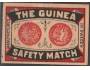 Švédsko,  zápalková nálepka, The Guinea rub a líc mince,  ve