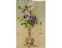 Váza s květinami r.1908 prošlá  raz.Komorní Lhotka Q1-43