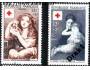 Francie 1954 Červený kříž, obrazy od E. Carriŕe a.B.Greuze,