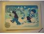 E. Plicková kresba děti zima koulovačka Svépomoc 1982