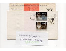 Dopis z USA r.1988 s doručenkou, O5/239