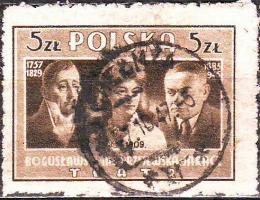 Polsko 1947 Polští spisovatelé, Michel č.466A raz.