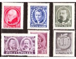 Polsko 1951 Polští vědci . M. Curie-Sklodowska, Koperník aj.