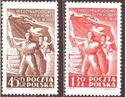 Polsko 1952 Mezinárodní den žen, Michel č.724-5 *N