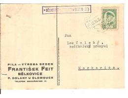 POŠTOVNA BĚLKOVICE = OLOMOUC+REKLAMA FIRMY /rok1935*c=756