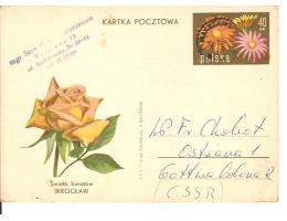 DOPISNICE=KARTKA= POLSKO=KVĚTINY WROCLAW/r.1971*c=840