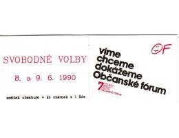 Známkový sešitek 1990 Volby OF Víme chceme dokážeme červený