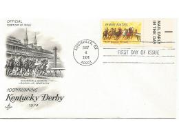 USA FDC 1290, 1974 Kentucky Derby, koně (42-3)