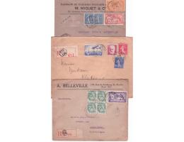 Francie - 2 doporučené dopisy + dopis z r.1925