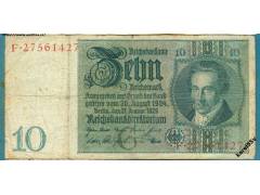 Německo 10 marek 22.1.1929 podtisk G série F