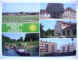 Suchdol n.Lužnicí náves hotel Lužnice sídliště 1974