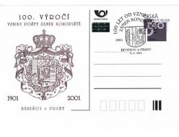 2001 Zámek Konopiště Benešov Výročí pošty - Erb, CDV B320 P