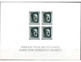 Německo 1937 Adolf Hitler, 48.narozeniny,  Michel č.Bl.8 *N