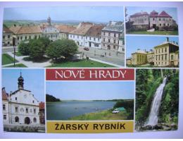 Nové Hrady náměstí hrad zámek rybník Žár Stropnice vodopád