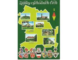 Východní Čechy zámky erb znak mapa 18-261**