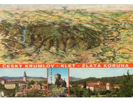 ČESKÝ KRUMLOV KLEŤ ZLATÁ KORUNA MAPA ORBIS