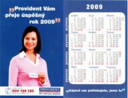 Kapesní kalendářík Provident 2009