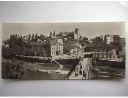 Přerov - pohled na most, zámek, staré domy, kino - 60. léta