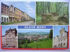 Jeseníky Zlaté Hory ulice obchody hrad Edelštejn 1986