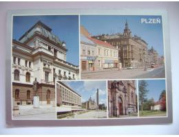 Plzeň Tř. 1.máje banka muzeum Sady 5. května tramvaj 1993