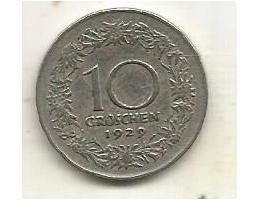 Rakousko 10 grošů, 1929 (A22)
