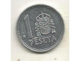 Španělsko 1 peseta, 1989 starý typ (A22)