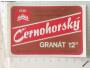 Černohorský Granát 12 - Černá Hora - pivní etiketa