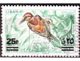 Libanon 1972 Pták, přetisk, Michel č.1150 raz.