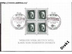 Německo Reich 1937 Parteitag, Hitler, Michel č.Bl.11 raz. k