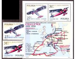 Polsko 1982 Dálkové lety, Michel č.2806-7+Bl.87 **