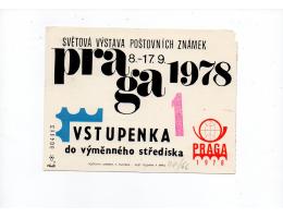 Vstupenka na Praga 1978 raz.autopošta Praha r.1978,O8/66