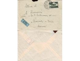 1933 Letecký dopis z Karlových Varů, zn.č.L9A I.typ, na rubu