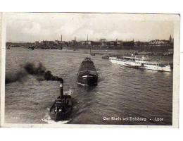 DER RHEIN BEI DUISBURG LOĎ LODĚ PAUL GERNGROSS