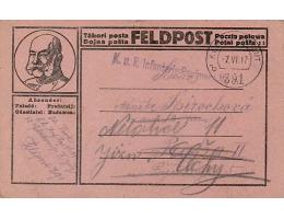 FELDPOST =DOPISNICE +CÍSAŘ FRANZ JOSEF /rok1917*c4323