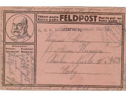 FELDPOST =DOPISNICE+CÍSAŘ FRANZ JOSEF /rok1918*c4324