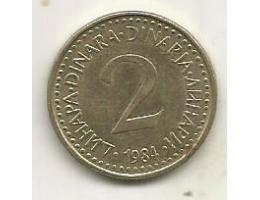 Yugoslavia 2 dinara, 1984 (A14)