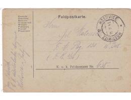 FELDPOST OD VOJÁKA=DO HOSTIVICE  PRAHA=rok1918*c9720