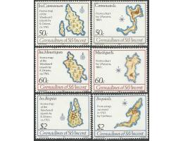 Svätovincentské Grenadíny 1981 č.203-208, mapa