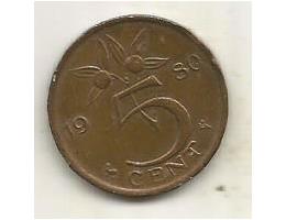 Netherlands 5 cents, 1980 (x)