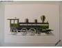 Kreslená pohlednice staré parní lokomotivy *2799