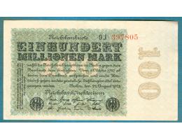 Německo 100000000 marek 22.8.1923 série 9J soukromá tiskárna